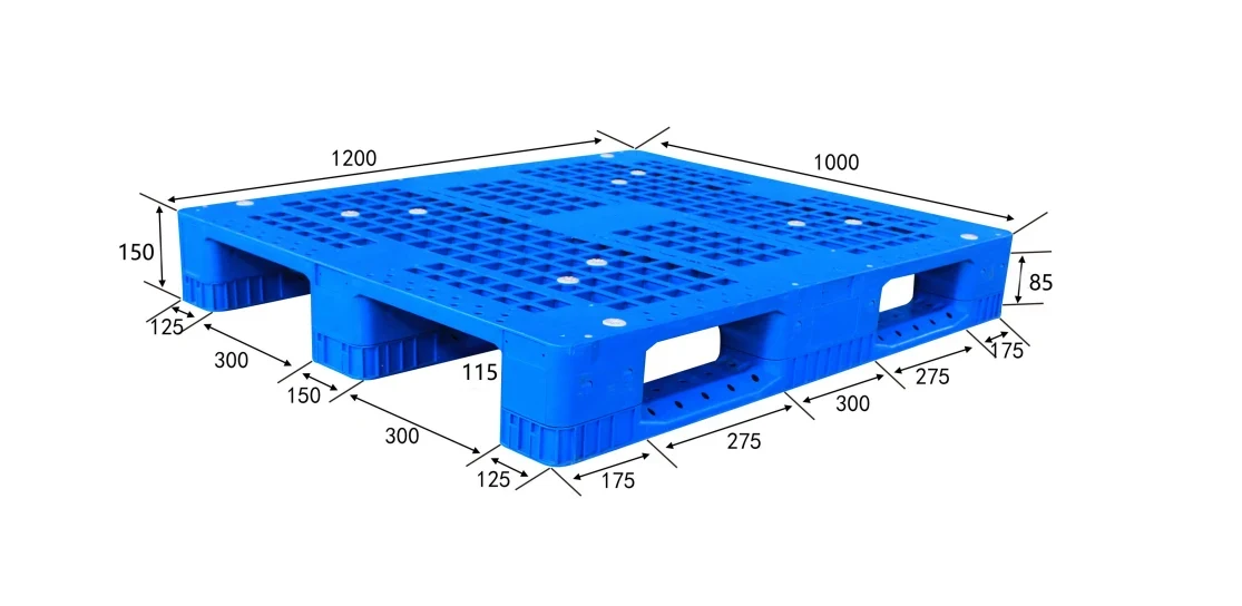 1200 × 1000 × 150 mm Three-runner Mesh Plastic Pallet