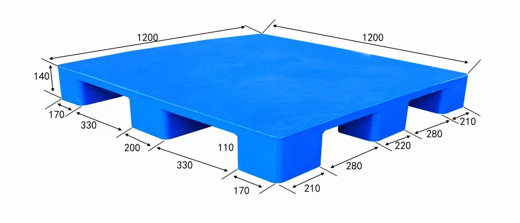 1200 × 1200 × 140 mm Nine-leg Solid Plastic Pallet