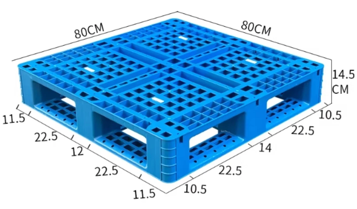 800 × 800 × 145 mm Full-perimeter Mesh Plastic Pallet