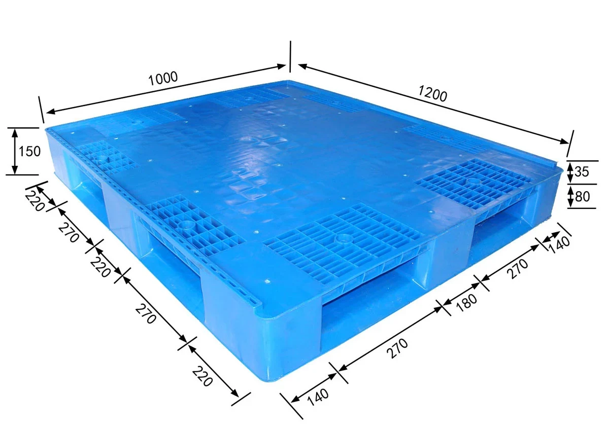 1200 × 1000 × 150 mm Full-perimeter Solid Plastic Pallet