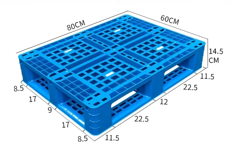 800 × 600 × 145 mm Full-perimeter Mesh Plastic Pallet