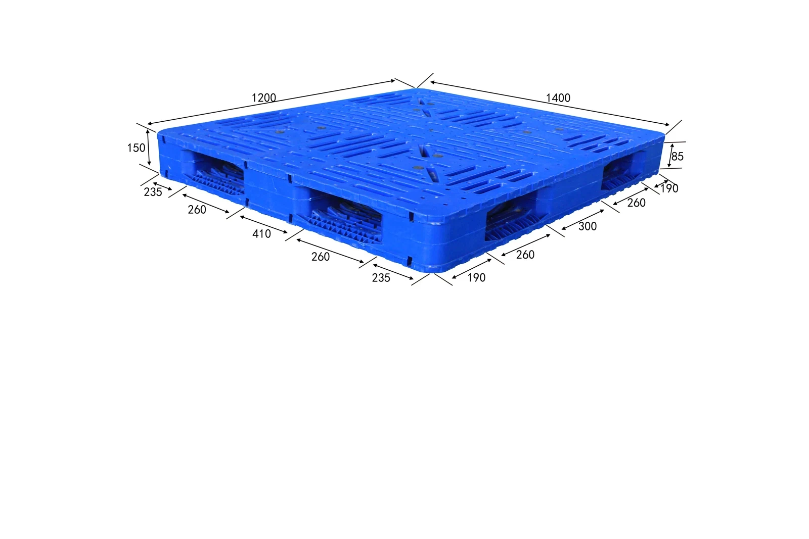 1400 × 1200 × 150 mm Double-face Solid Plastic Pallet