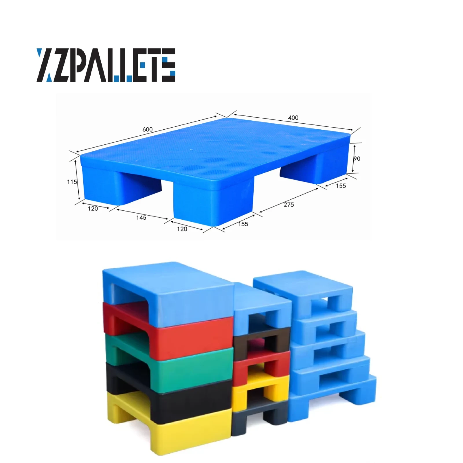 600 × 400 × 120 mm Four-leg Solid Plastic Pallet
