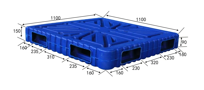 1100 × 1100 × 150 mm Double-face Plastic Pallet