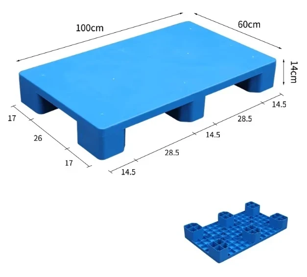 1000 × 600 × 140 mm Six-leg Solid Plastic Pallet